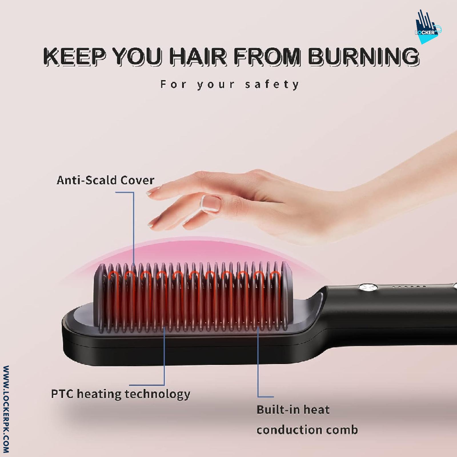 Hair Straightener Comb and Brush
